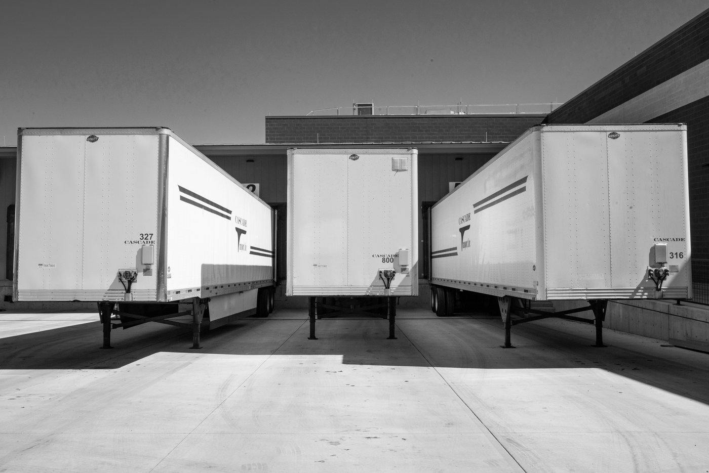 Trailers at a distribution dock